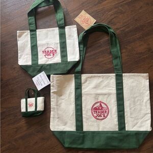 🔘Trader Joe's Canvas Tote Bag Set